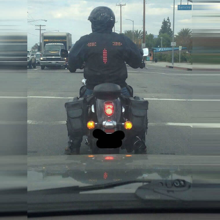 Biker Jacket With a Signal and Brake Lights