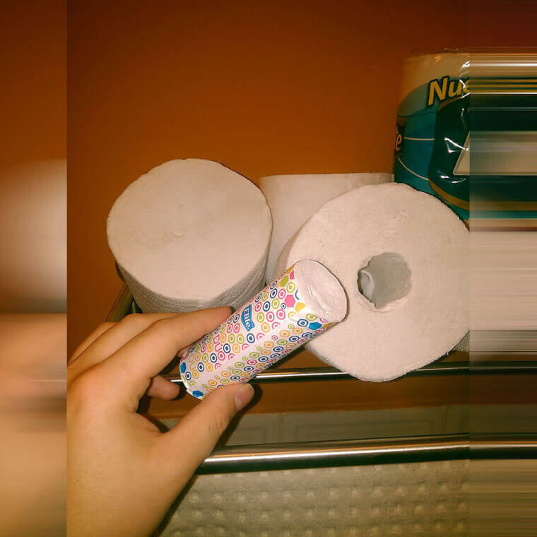 Toilet Paper with a Smaller Roll Inside