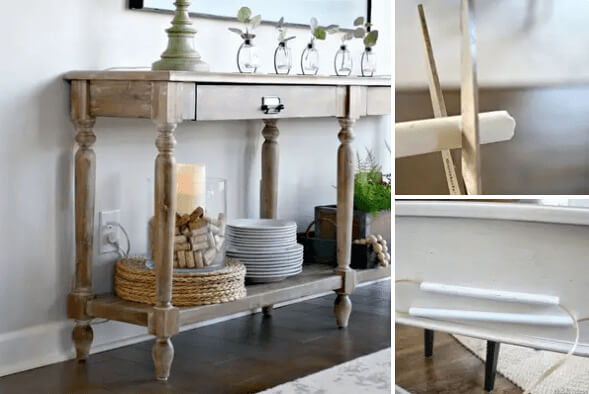 Use Adhesive Cord To Cover Cords Behind Tricky Furniture Pieces