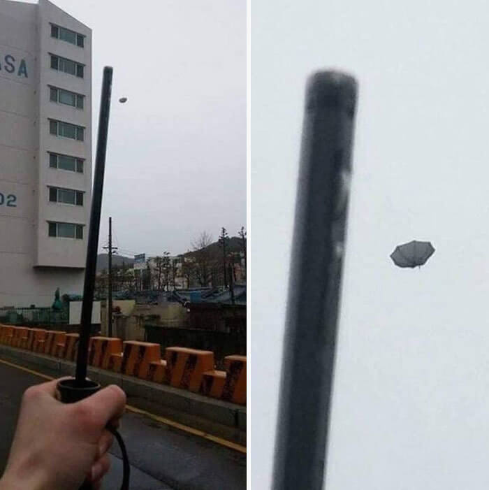 Sometimes Even Umbrellas Don't Want To Get Caught In The Rain