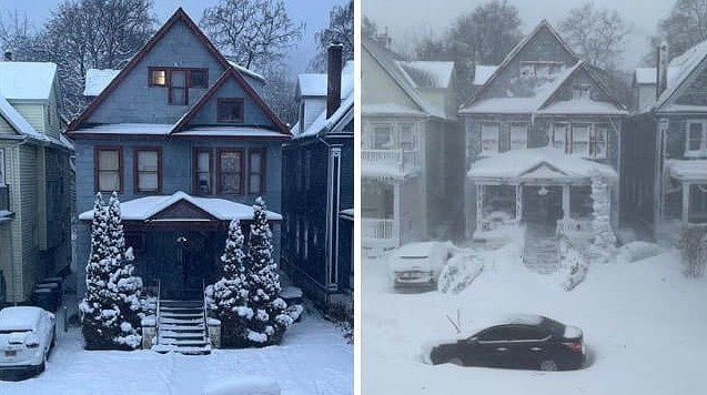 Before and After a Huge Blizzard