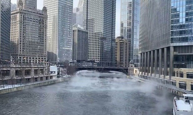 The Chicago River Is Steaming