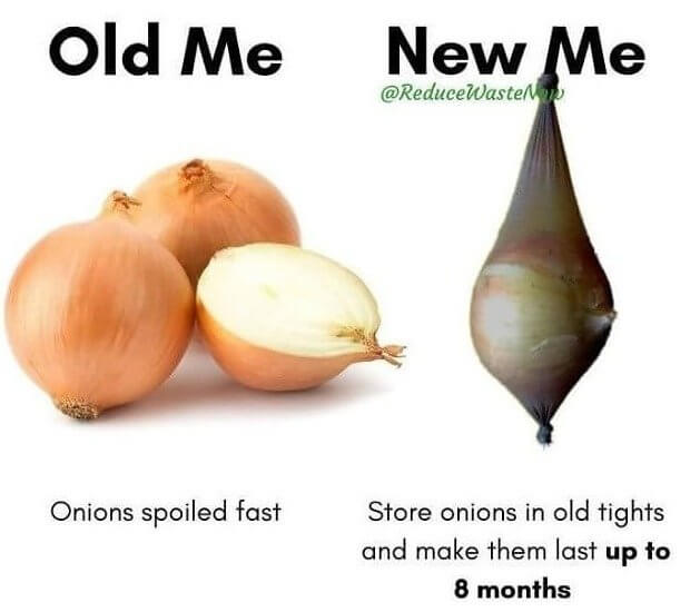 Use Old Pantyhose To Keep Onions Fresh